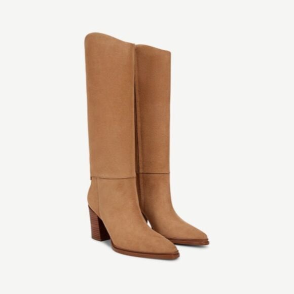 Franco Sarto Shoes - Franco Sarto Jasmine Knee High Boot In Pastorial Taupe Beige Suede